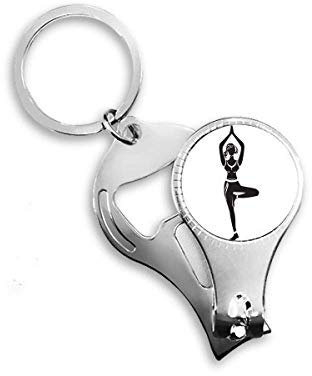 Yoga Girl Stand Tenere Contorno Chiodo Nipper Anello Portachiavi Apribottiglie Clipper