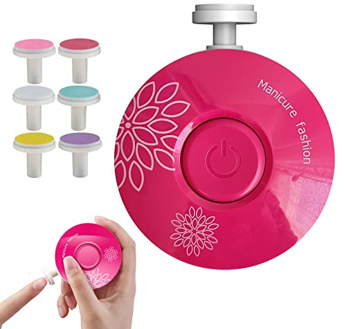 Lima Unghie per Bambini, Lima per Unghie Elettrica per Bambini, Tagliaunghie per Bambini, con Testine Abrasive Intercambiabili, 6 in 1, Ottimo Regalo per Bambini