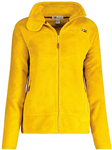 Geographical Norway Upaline Polaire fine pour femme, avec fermeture éclair et manches longues, veste chaude, douce et confortable pour l'extérieur, l’automne, l’hiver, le printemps, Moutarde, M