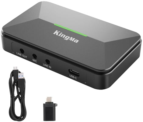 King Ma Video Capture Card,1080P 60HZ USB C to USB 3.0 Audio Capture Card Device HD Game Capture Card for TikTok Live Streaming Video Recording Work with Nintendo Switch/Xbox/Camera