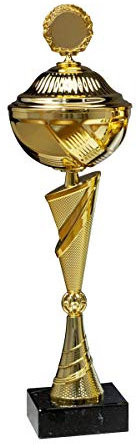 eberin · Pokal Serie Graziella, Gold, mit Wunschtext und auswählbarem Motiv-Emblem, Größe 49 cm