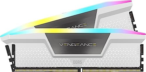 Corsair Vengeance RGB DDR5 RAM 64GB (2x32GB) 6000MHz CL40 Intel XMP iCUE Kompatibel Computer Speicher - Weiß (CMH64GX5M2B6000C40W)