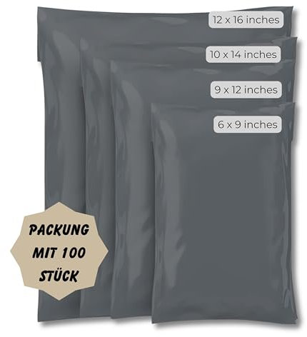 Double Dragon gemischte selbstklebende Polybeutel | Manipulationssichere Verpackung für Versand, Porto, Versand & Lieferung | 4 Größen klein bis groß - je 25 (Packung mit 100)