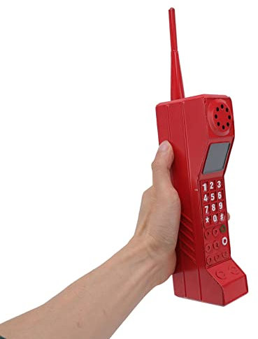 EIMSOAH Retro Brick Cell Phone Ornament, Vintage Cellular Phone Model, Simulation Photographic Props Stylized Ornaments, Satellite Phone Prop, Brick Phone Prop (Red)