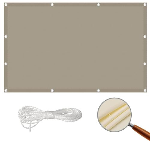 Sonnensegel Wasserdicht Sonnenschutz 1.2 x 4 m UV Schutz Windschutz Wetterbeständig Markisenstoffe Meterware Schattentuch mit Ösen Segeltuch für Terrasse Balkon, Taupe