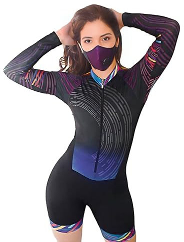 Langärmeliger Triathlon-Anzug für Damen, Radsport, Skinsuits, Strampler, Jumpsuit, Triathlon-Kits, XS-3XL, mehrfarbig, Größe 5, Größe L, Mehrfarbig 5, 42