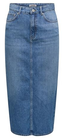 ONLY Jupe en Jean ONLLUMI pour Femme - Jupe midi en Denim, Denim Bleu médium, L
