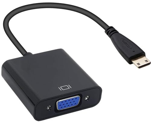 Azuxreza Mikro-HDMI-auf-VGA-Adapter, Micro HDMI auf VGA-Kabel, unterstützt 1080P, VGA-Video-Konverter, unterstützt HDCP, für Raspberry Pi 4B, PC, Mac, PS4, Projektor usw
