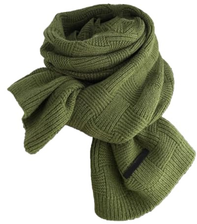 YUNNESS Bufanda de punto multiuso a cuadros cruzados para mujeres y hombres, unisex, suave y cómoda, para otoño e invierno, uso diario, verde, 170*30cm
