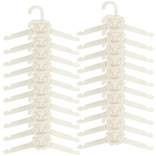 Zillary 20 Perchas Bebe Recien Nacido, Perchas Ropa Infantil Madera, Percha Bebé Antideslizante, León Forma, Diseño Empotrado, para Colgar Ropa, Pantalones, Toallas