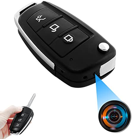 UYIKOO Caméra Espion Porte Clés, Mini Camera Cachée de Voiture 1080P HD Caméra de Surveillance Discret Détection de Mouvement Vision Nocturne