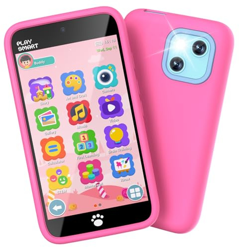 MOMILLA Kids Smart Phone with Dual Camera, 3.97 Touchscreen, 200+ Educational Games, Learning Toys with Parental Control for Ages 3-12, No SIM Birthday Gifts