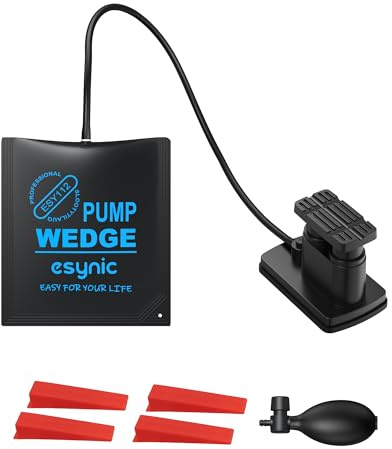 eSynic Bolsa de Bombeo de Cuña de Aire con Bomba de Pie y Bomba Manual, Cuña Inflable de 350 kg Kits de Cuña de Aire para Levantar Ventanas, Puertas, Lavadoras, Congeladores,etc