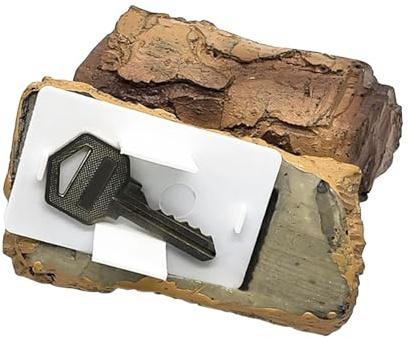 Nascondi le chiavi per esterni, nascondiglio per chiavi in legno falso, decorazione per esterni, gadget unici per prato e cortile, decorazione da giardino, conservazione sicura