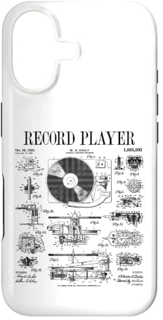 Carcasa para iPhone 17 Tocadiscos de Vinilo Vintage Patent DJ Tocadiscos fonógrafo