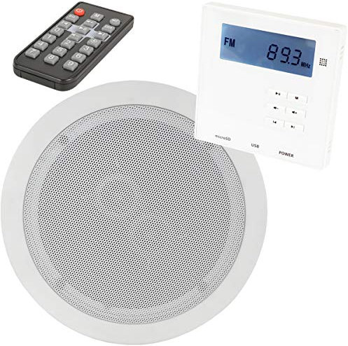 Wall Mounted Mini Bluetooth Amplifier & 1 Stereo Ceiling Speaker Kit Stereo HiFi