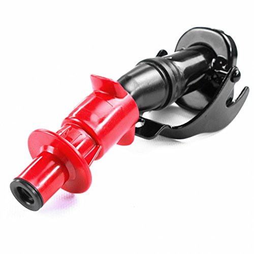 Oxid7 Ausgießer Smart Spout mit Sicherheits-Einfüllsystem und Automatikverschluss für Metall Benzinkanister Kraftstoffkanister - schwarz/rot - aus Metall - passend für 5,10,20 L Metallkanister