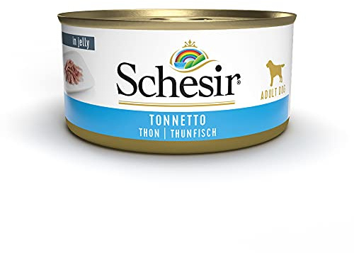 Schesir, Cibo Umido per Cani Adulti al Gusto Tonnetto Preparato in Morbida Gelatina - Totale 2,7Kg (18 Lattine da 150G)