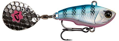 Savage Gear Fat Tail Spin sinkend - Jig Spinner, Größe/Gewicht/Farbe:5.5cm / 9g / Blue Silver Pink