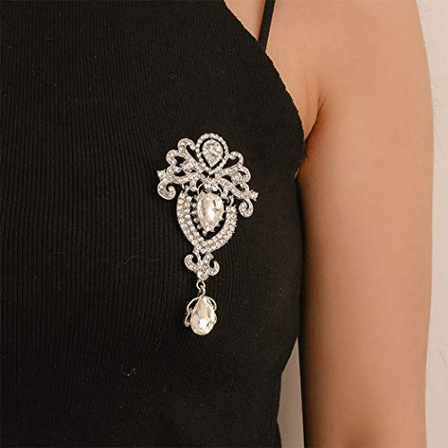 Larancie Exquisite Crown Inlaid With Diamond Corsage Silver Ladies Diamond Palace Vintage Brooch