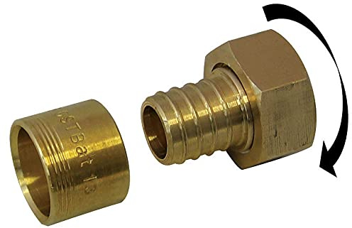 Raccord droit avec écrou libre à glissement laiton F 15 x 21 pour tube en per