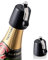 Guokoo Wine Bottle Stoppers, Beverage Stopper with Expandable Silicone, Reusable Wine Stopper for Wine Champagne Beer Saver Sealer-(Black-1pack)