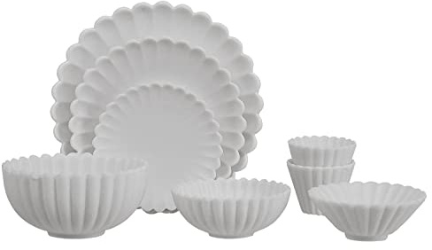 Juego de 8 piezas de vajilla en miniatura de casa de muñecas 1:6, mini platos, tazón, tazón, juego de platos para casa de muñecas, crisantemo, plato, mini utensilios de cocina para muñecas, alimentos,
