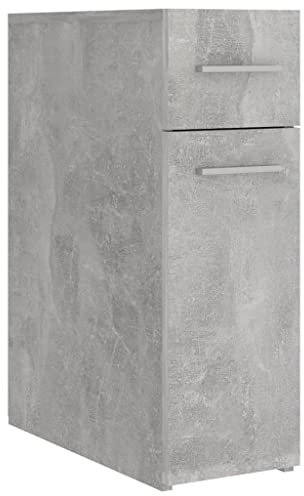 vidaXL Apothekerschrank Nischenschrank Nischenregal Miniregal Schrankchen Küchenschrank Standschrank Schrank Betongrau 20x45,5x60cm Holzwerkstoff