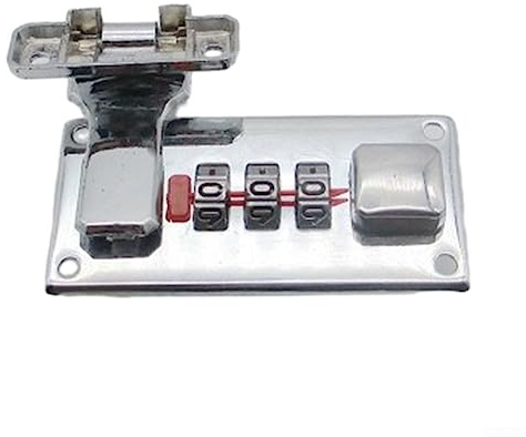 1 set verktygslåda hasp, bagage kombinationslås, resväska kombinationslås, bagage resväska haspar med kombinationslås 65 x 29 mm, silver höger