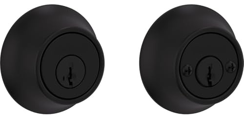 Kwikset SmartKey Security Matte Black Metal Double Cylinder Deadbolt
