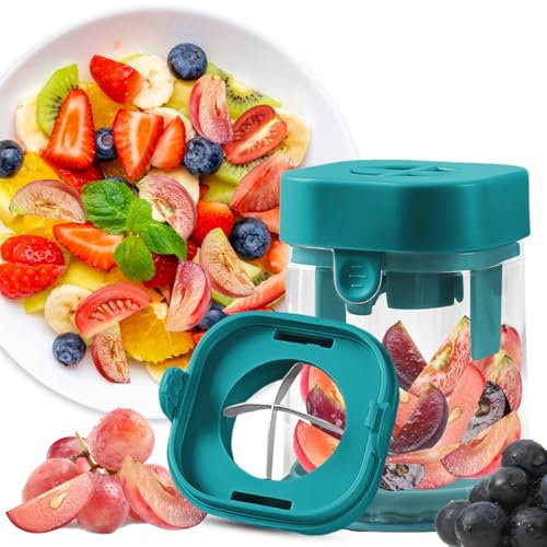 Small Fruit Cutter for Grape, Strawberry, Cherry Tomato (Dark Teal)
