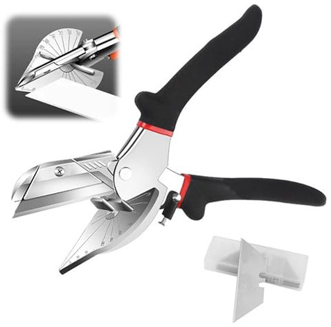 Mitre Shears, 45 to 135 Degree Multi Angle Trim Cutter, Angle Miter Shear Cutter mit 2 Spare Blades, Multi Angle Trim Cutter for Cutting PVC PPR PE Pipe Wire Soft Wood