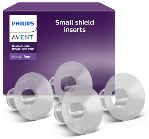 Philips AVENT freihändige (Hands-free) kleine Einsätze (15 mm und 17 mm) für die elektrische Milchpumpe, kompatibel mit freihändigen (Hands-free) Auffangbechern, SCF554/11