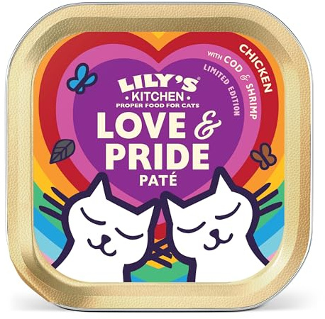 Lily’s Kitchen Pâté au Poulet, Cabillaud et Crevettes Aliment Complet pour Chats Adultes 19 X 85 G