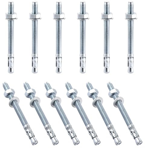35 Stück M10 x120mm Bolzenanker verzinkt, Industriequalität M10 Schwerlastanker verzinkt, Schwerlastdübel Schwerlastanker Wird zur Befestigung von Gebäuden, Brücken, Maschinen usw. verwendet