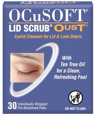 OCuSOFT Lid Scrub Oust Eyelid Cleanser, Pre-Moistened Pads, 30 Count