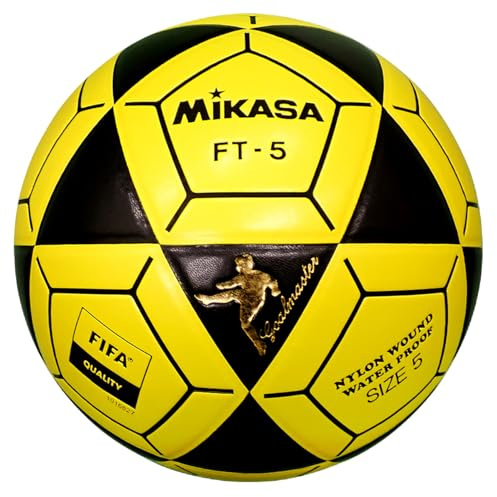 MIKASA FT5 Goal Master Pallone da calcio, nero/giallo, taglia 5