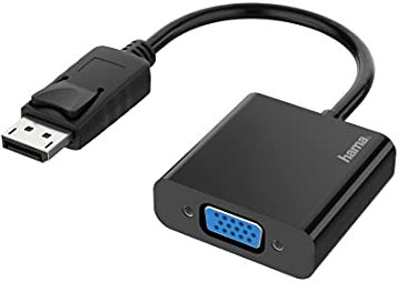 Hama DisplayPort auf VGA Adapter Full HD 1080p (DisplayPort Stecker, VGA Buchse, Adapter zum Anschluss von PC, Laptop, Computer mit DisplayPort an Monitor, TV oder Beamer mit VGA-Anschluss, Konverter)