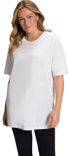 Ulla Popken, Damen, große Größen, Basic-Shirt, Rundhals Schneeweiß 54-56