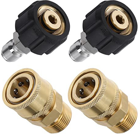 Tool Daily Set di adattatori per idropulitrice, kit di collegamento rapido, M22 da 14 mm a M22, 5000 psi, 4 pezzi