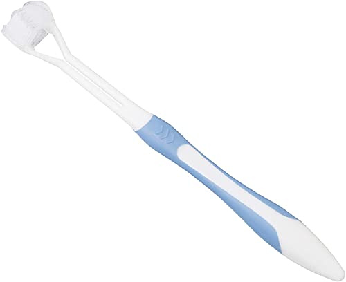 Brosses à Dents 3 Faces Brosses à Dents Manuelles Adultes Brosse à Dents à Poils Souples pour Adulte,Bleu Robuste et durable