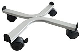 Tecnokit, Carro cuadrado plantas y flores, 38 x 38 cm, tacos ajustables, 4 ruedas de plástico con freno, carga máxima 90 kg, robusta estructura de acero (aluminio)