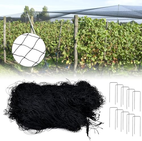 Malla Antipajaros, 5mx15m Red Antipajaros, Antipajaros Red Jardin Malla Antipajaros Malla Jardin Nero Protección de Plantas Arboles Frutas Verduras Estanque Control de Aves (Negro)