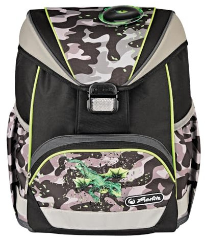 Herlitz Unisex Kinder Ultralight Camo Dragon Schulranzen, Multicoloured, M