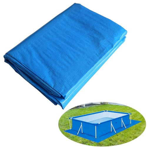 Junhui Poolunterlage Rechteckig Pool, Pool Grundtuch, Pool Schwimmbecken Matte Bodenmatte, Wasserdicht Pool Bodenplane, Pool Bodenschutz für Rechteckig Frame Pool, 295x206cm