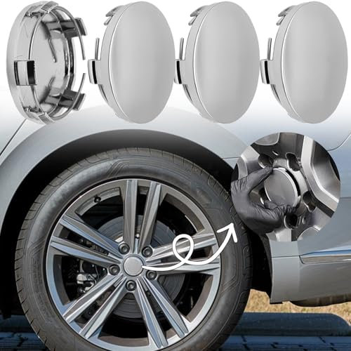 LPZMPZ 4 Piezas Tapas Centrales para Tapacubos 60mm Nabenkappen de Llantas Bujes Rueda de Centro Coche ABS Universal Accesorios Compatible con BMW Audi VW (Zincare)