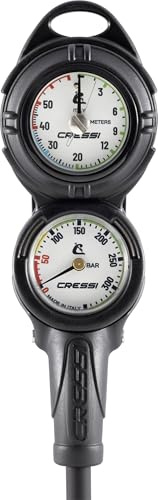Cressi Console PD2 Pressure+Depth Gauge Vale 300 C White m/Bar - Console de plongée, manomètre Bar+profondimètre métrique, Blanc, Taille Unique, Unisex