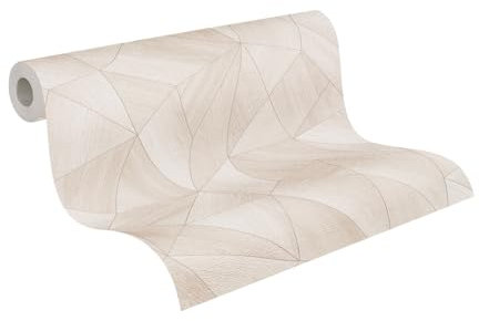 Livingwalls Daniel Hechter papier peint design - papier peint intissé résistant à l'aspect graphique - 10,05 m x 0,53 m - beige, crème, gris, argent, métallique - fabriqué en Allemagne - 361337