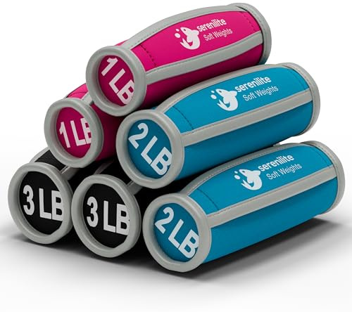 Serenilite Hand Weights for Women & Men Soft Dumbbell Walking Hand Weight Sets - Comfortable Secure Neoprene Dumbbells with Straps for Walking Running Cardio Workout Physical Therapy