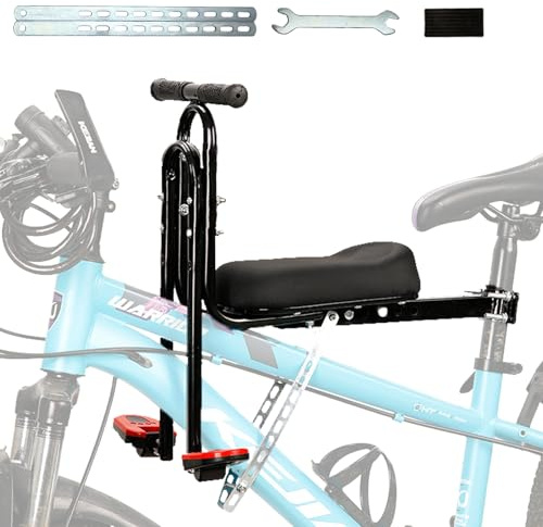 auvstar Asiento Bicicleta Infantil Delantero,Asiento Infantil para Bicicleta de Montaña,Asiento de Bicicleta con Reposabrazos,Reposapiés y Cerramiento (3-7años)